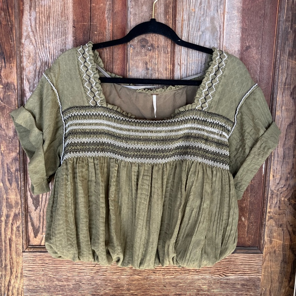 Chartreuse free people top.